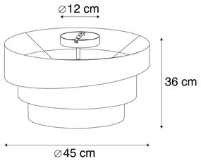Nowoczesna lampa sufitowa czarna 45 cm 3-światła - Drum Trio Nowoczesny Oswietlenie wewnetrzne