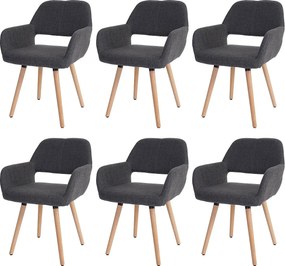 Krzesło do jadalni MCW-A50 II (zestaw 6 sztuk),  tkanina, szary, jasne nogi