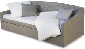 Łóżko dzienne 90x200 cm szare Tapicerowane łóżko z szufladą, sofa, rozkładane łóżko dla gości, rozsuwane