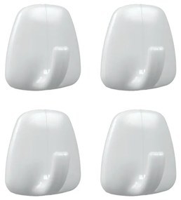 Zestaw 4 białych plastikowych samoprzylepnych haczyków Metaltex John