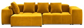 Żółty aksamitny narożnik (róg zmienny) Rome Velvet – Cosmopolitan Design