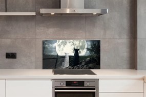 Szkło Ozdobne do Kuchni Wataha Wilków przy Pełni Księżyca