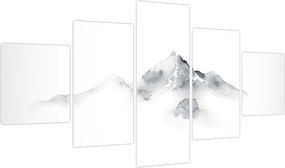 Obraz - Obraz gór namalowany tuszem (125x70 cm)