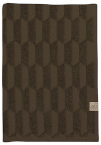 Ciemnobrązowy bawełniany ręcznik 50x95 cm Geo – Mette Ditmer Denmark
