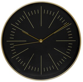 Zegar do salonu nowoczesny Edith, ścienny, czarny, Ø 30 cm