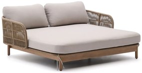 Kremowy/w naturalnym kolorze dwuosobowy drewniany leżak ogrodowy Catalina – Kave Home