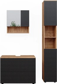 Zestaw mebli łazienkowych kropkowany antracyt 80x41x58.6 irma
