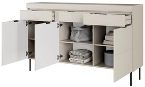 Komoda trzydrzwiowa Sentia 157 z trzema szufladami - kaszmir / czarny