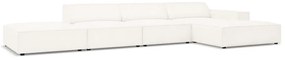 Beżowy narożnik (prawostronny) z materiału bouclé Jodie – Micadoni Home