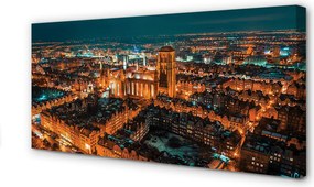 Zdjęcie na płótnie Nocna Panorama Gdańskich Kościołów