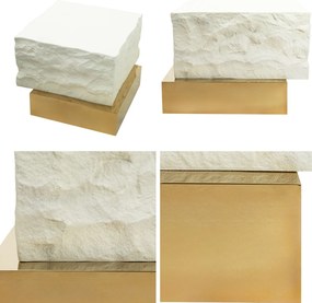 Designerski stolik dekoracyjny Gilda 65, beżowy/złoty