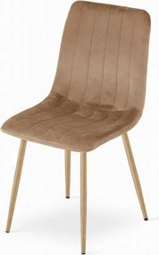 Brązowe aksamitne krzesło LAVA ALMOND BROWN