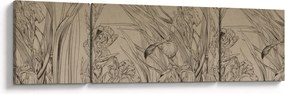 Obraz - Kontury roślin (170x50 cm)