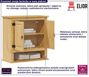 Wisząca Szafka Łazienkowa Z Drewna Sosnowego L7-T41