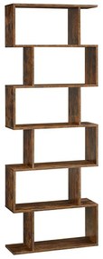 Vasagle Regał/półka na książki PRESTON, 70x24x190,5cm, rustykalny brąz