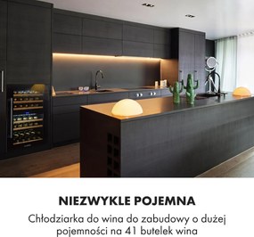 Klarstein Vinsider 60cm 41 Butelek Winiarka do Zabudowy 2 Strefy Czarny