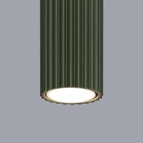 Plafon KARBON 40 zielony oliwkowy ryflowany SOLLUX  LIGHTING