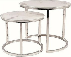 Zestaw 2 ław ATLANTA B II biały marmur/chrom