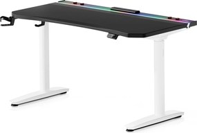 Elektryczne biurko dla graczy RGB Diablo X-Forge, 140x70 cm, czarno-białe