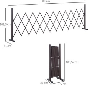 Ogrodzenie harmonijkowe bariera nożycowa 3m do magazynu garażu ogrodu | Aosom PL
