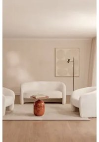 Zestaw Wypoczynkowy Z Sofą 2-osobową I 2 Fotelami Z Owczej Skóry Gombren Chenille Biały - Sklum