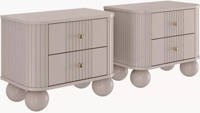 Zestaw szafek nocnych Vesper 56 cm - kaszmir / złote uchwyty / nogi kule