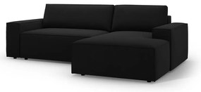 Czarny rozkładany narożnik (prawostronny) Jodie – Micadoni Home
