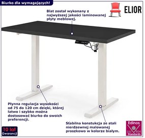 Biurko regulowane czarny + biały - Armonia