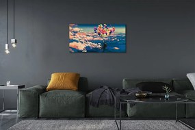 Obraz drukowany na płótnie Balony na Niebie z Chmurami