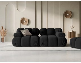 Czarna aksamitna sofa 188 cm Bellis – Micadoni Home