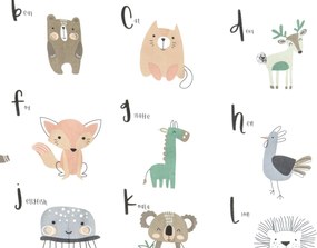 PrzytulneMieszkanie.pl PrzytulneMieszkanie.pl Bawełniana pościel do łóżeczka ANIMAL ALPHABET biała Rozmiar pościeli: 45 x 65 cm | 90 x 135 cm