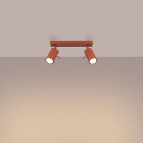Lampa sufitowa nowoczesny Briix, stal - 2 źródło światła 3000K - L.30 x H.17 cm - ochra czerwona