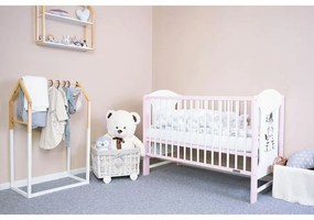 Nowe łóżeczko dziecięce Elsa Zebra, biało-różowe