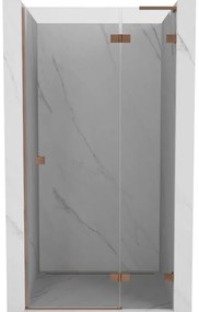 Mexen Lunar L drzwi prysznicowe uchylne prawe 75 cm, transparent, miedź szczotkowana - 834L-075-000-65-00-P
