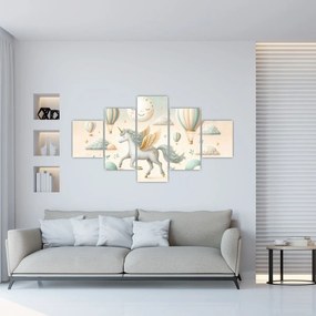 Obraz - Szczęśliwy jednorożec (125x70 cm)