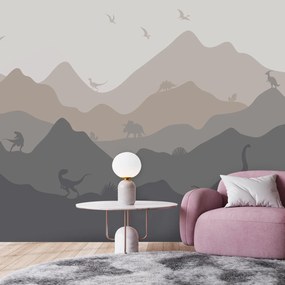 Fototapeta - Dinozaury - w odcieniach (196x136 cm)