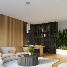 Lampa biurkowa KARBON taupe ryflowana SOLLUX  LIGHTING