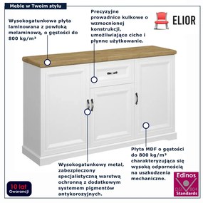 Duża komoda skandynawska biały + dąb harbor H2-T27