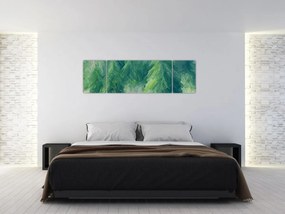 Obraz - Malowane drzewa iglaste (170x50 cm)