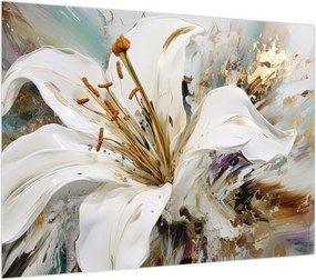 Obraz na szkle - Abstrakcja z lilią (70x50 cm)