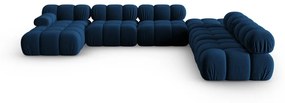 Niebieska aksamitna sofa 379 cm Bellis – Micadoni Home