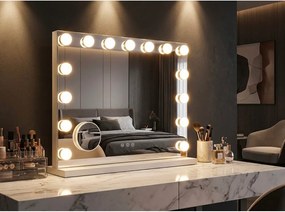 Lustro ścienne w oświetleniem i półką 55x43 cm Hollywood – Mauro Ferretti