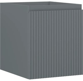 Mexen Rivel szafka łazienkowa podumywalkowa 40 cm, 1 szuflada, ryflowana , szara mat - 91A20-04047-1-BF66