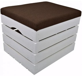 Pufa kufer skrzynia drewniana sosnowa siedzisko 50cm malowana biała
