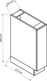 Szafka cargo 20 cm dąb artisan + czarny - Orfa 4X