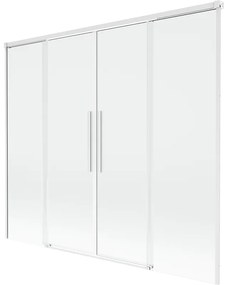 Mexen Rox parawan nawannowy 2-skrzydłowy rozsuwany 190 x 150 cm, transparent, biały - 8C9-190-002-20-00