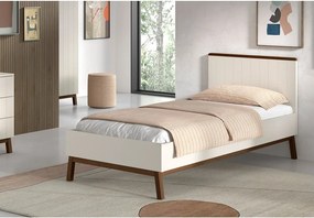 Beżowe łóżko dziecięce z litego drewna sosnowego bez stelaża 90x200 cm Sezane – Vipack