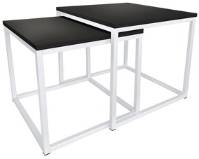 Stolik kawowy 2W1 czarny podstawa biała
