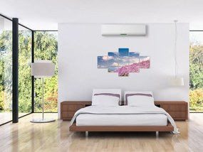 Obraz - Japoński wiosenny krajobraz (125x70 cm)