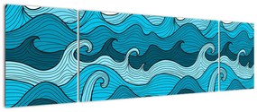 Obraz - Abstrakcja, morze (170x50 cm)